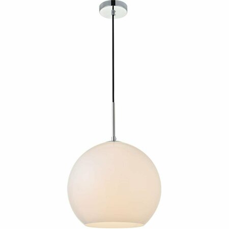 CLING Baxter 1 Light Pendant Ceiling Light with Frosted White Glass Chrome CL2954163